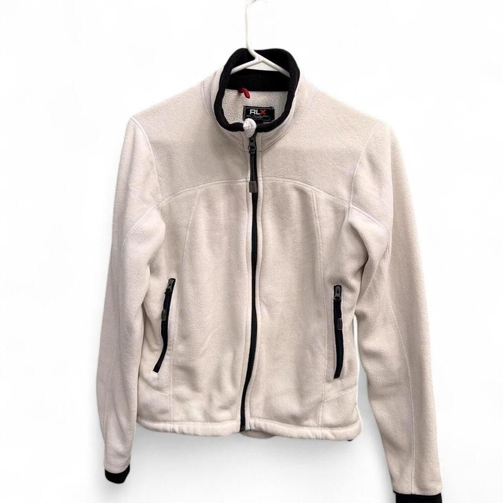 Polo Ralph Lauren RLX White Full Zip Fleece Jacket Women's M Golf Athletic